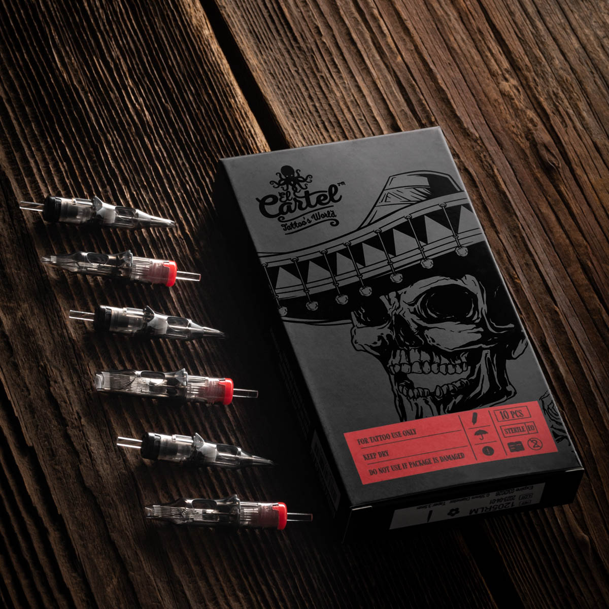 10-ties dalių tatuiruočių kasečių komplektas El Cartel 18 RL Liner, juodas