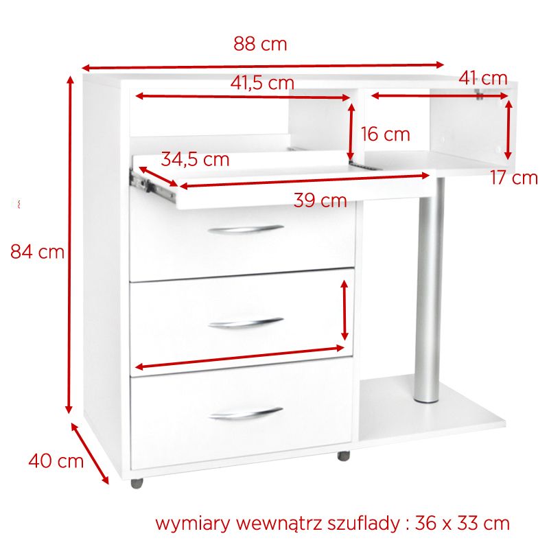 Kosmetologinis stalas Y-300, baltas