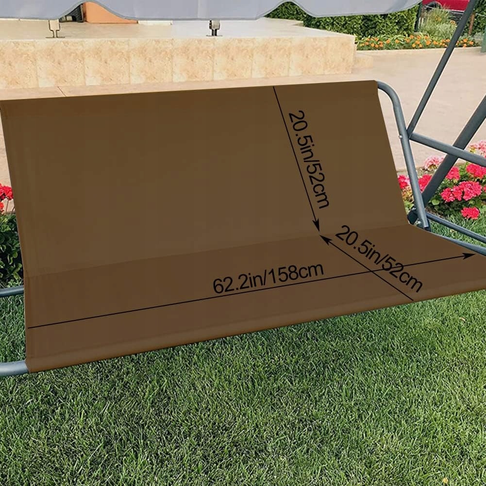 Sodo Sūpynių Dangtis 2 Ir 3 Vietų Sūpynėms Ruda 158X52X52 Cm