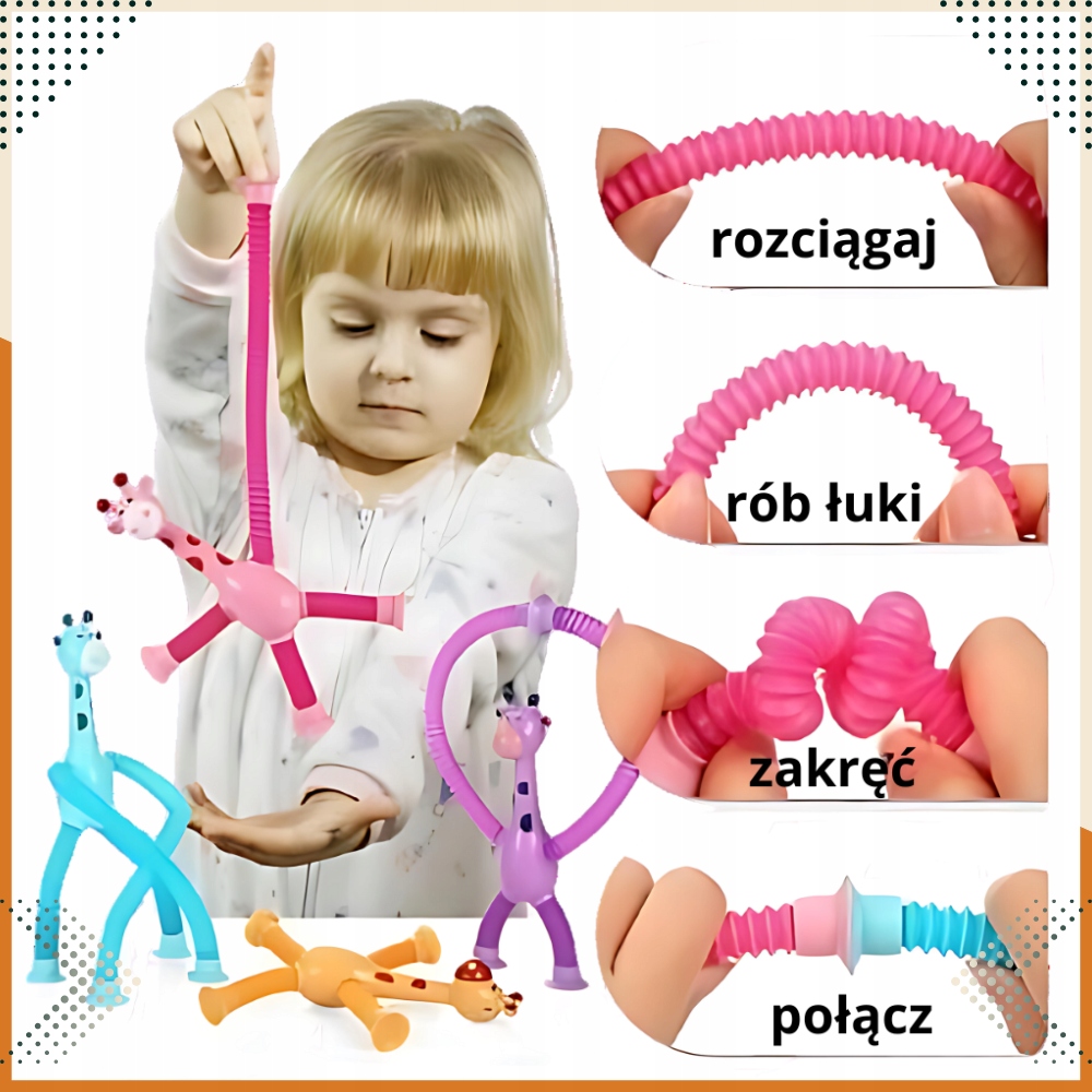 4vnt. Sensorinis antistresinis žirafos žaislas