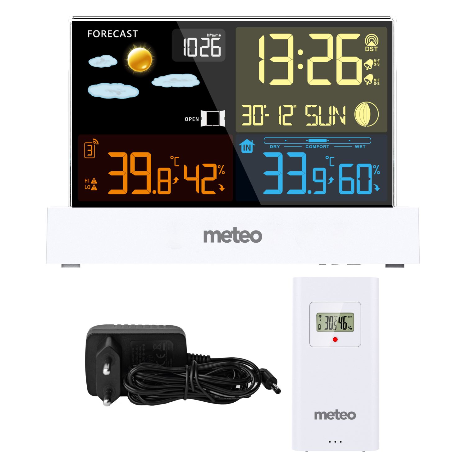 METEO SP110B meteorologijos stotis su DCF, balta