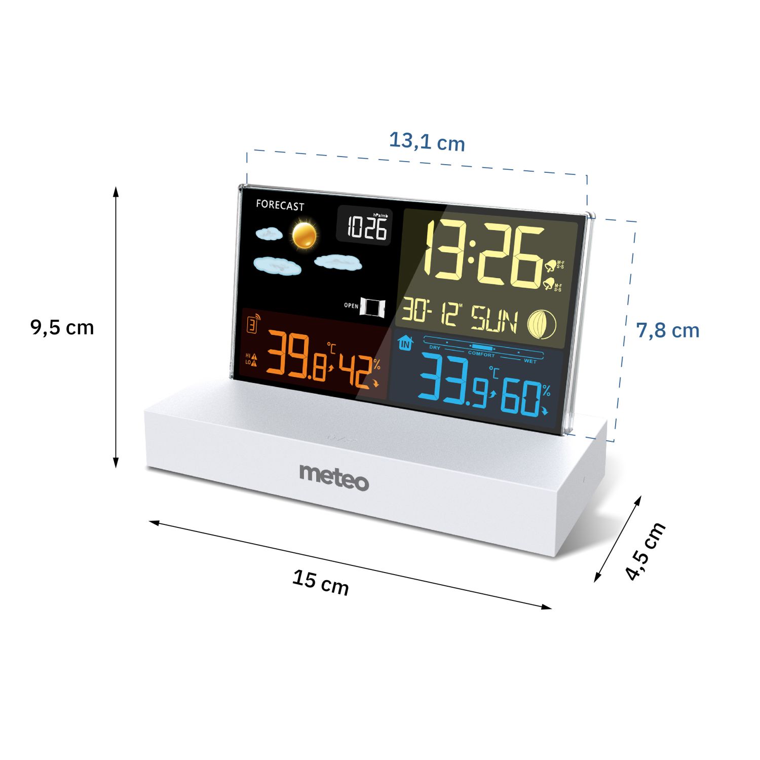 METEO SP110B meteorologijos stotis su DCF, balta