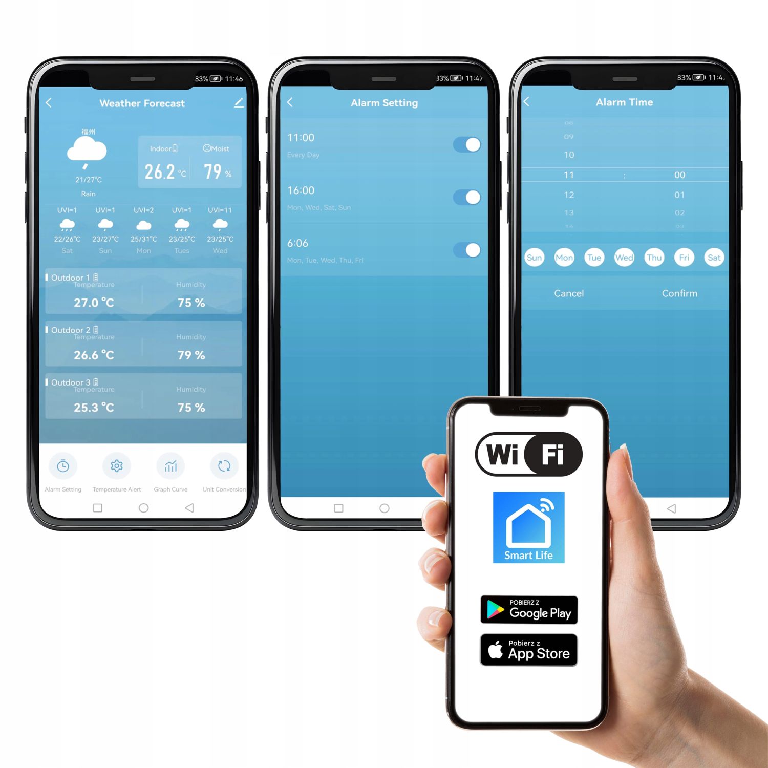 Meteorologinė stotelė meteo sp401 su wi-fi, laikrodžiu ir orų prognoze