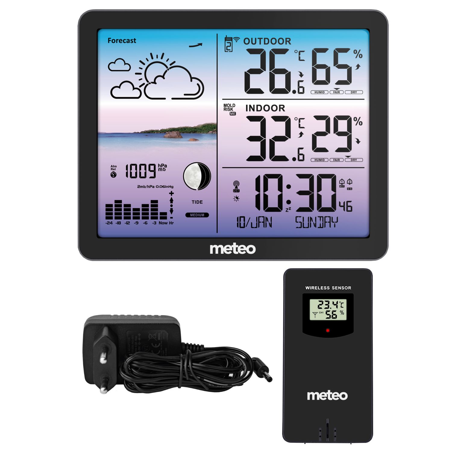 METEO SP107 meteorologijos stotis, juoda
