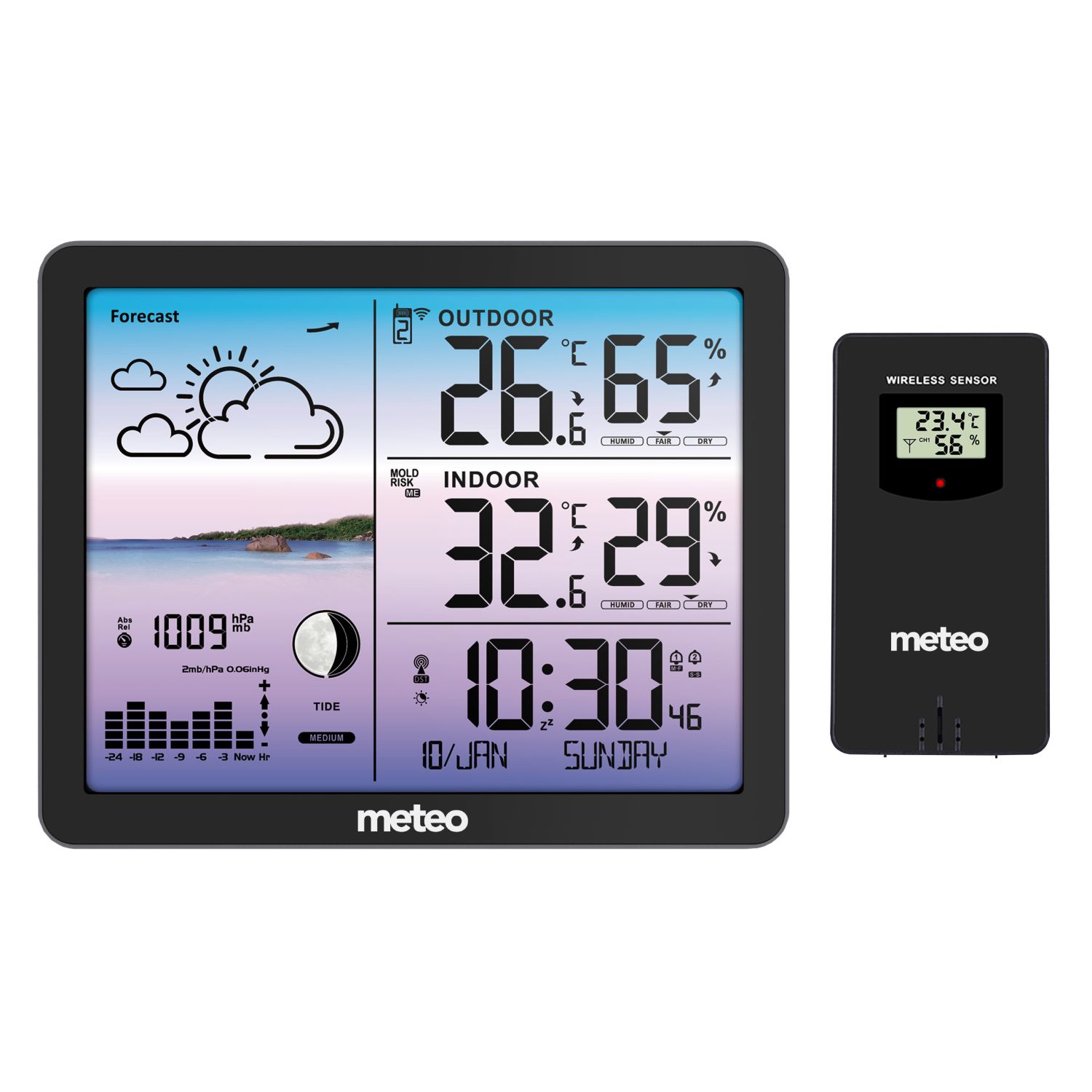 METEO SP107 meteorologijos stotis, juoda