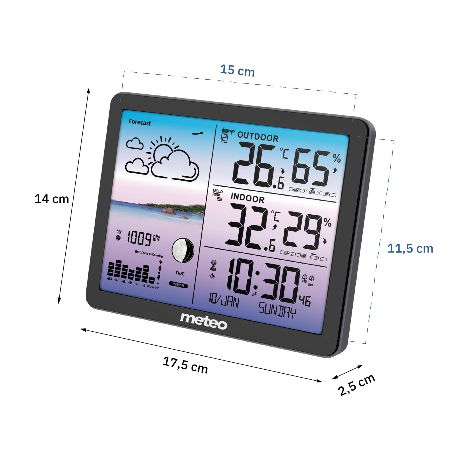 METEO SP107 meteorologijos stotis, juoda