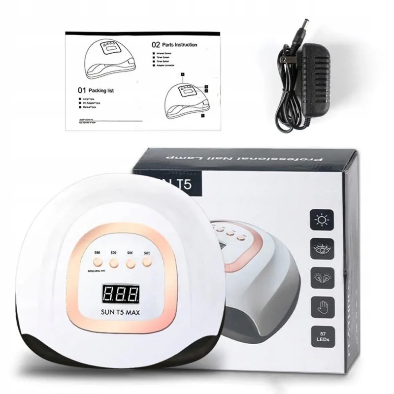 Uv vadovaujama nagų lempa 220 w hibridams, geliams, stipriems hibridams, t5 max lcd