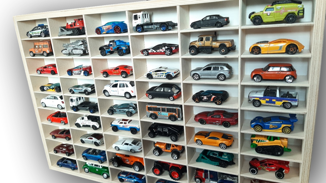 Medinis organizatorius hot wheels modelių automobiliams lentynėlė dovanoms54