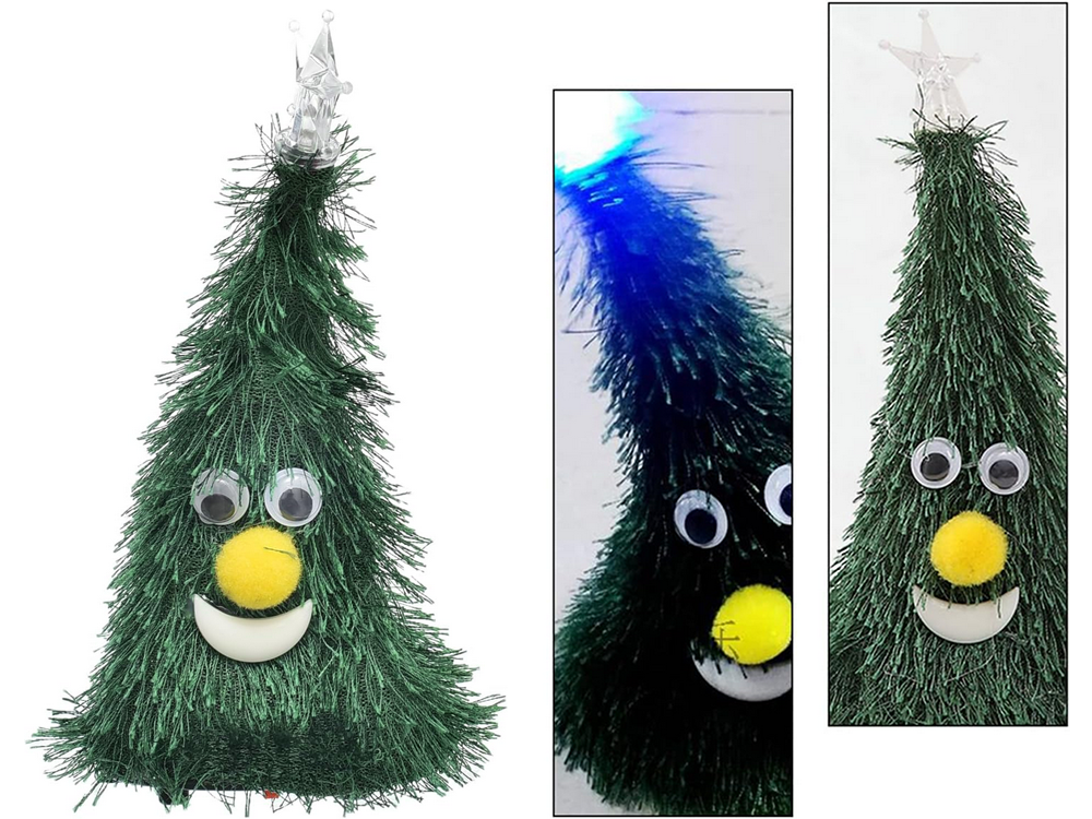 Šokanti kalėdinė eglutė su šviesa ir muzika, 17 cm