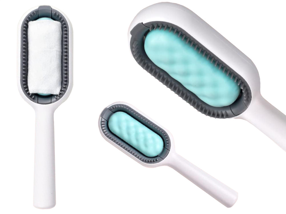 Silikoninis šukavimo šepetys gyvūnams 3-in-1, 19 cm