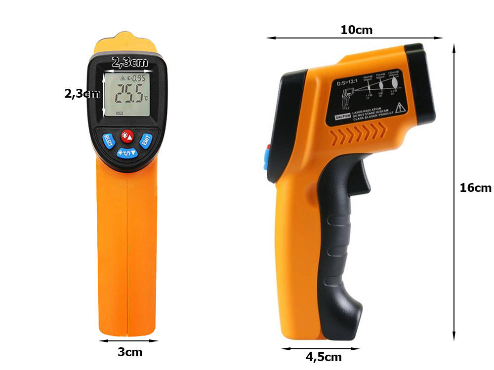 Bevielis pirometras su lazeriniu taikikliu -50°c iki +550°c 2