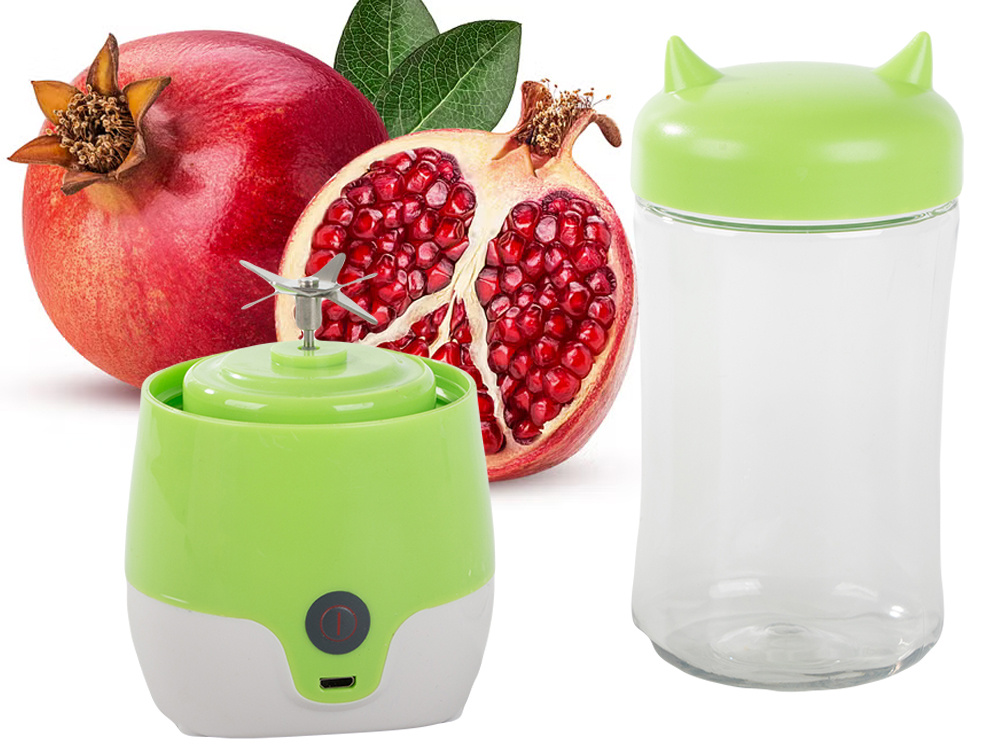 Nešiojamas usb trintuvas kokteiliams 350ml, 35w, žalias