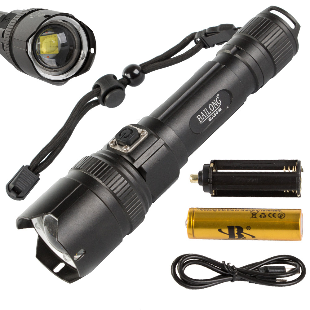 Taktinis žibintuvėlis bailong l8 cree xhp99