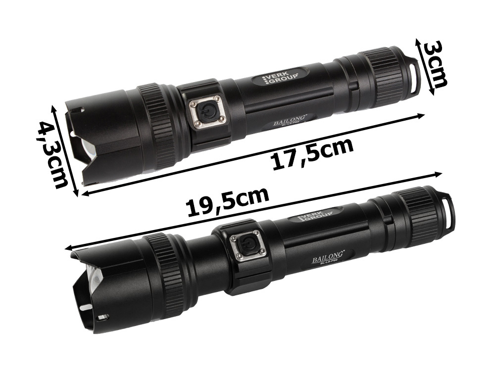 Taktinis žibintuvėlis bailong l8 cree xhp99