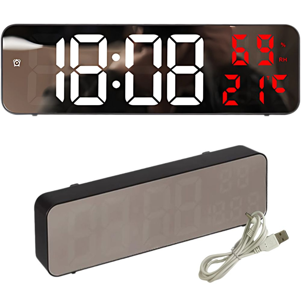 Elektroninis laikrodis su lcd ekranu ir termometru