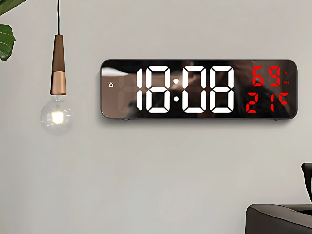 Elektroninis laikrodis su lcd ekranu ir termometru 2