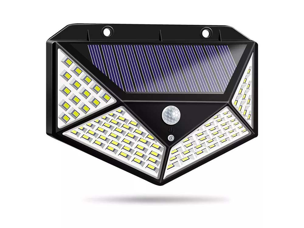 Saulės lempa 100 led su judesio ir prietemos jutikliais