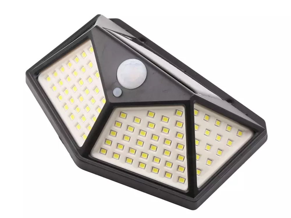Saulės lempa 100 led su judesio ir prietemos jutikliais