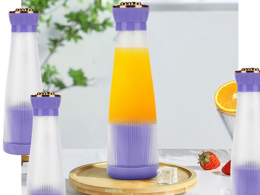 Nešiojamas usb belaidis trintuvas kokteiliams 400ml, violetinis