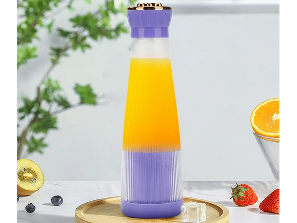 Nešiojamas usb belaidis trintuvas kokteiliams 400ml, violetinis