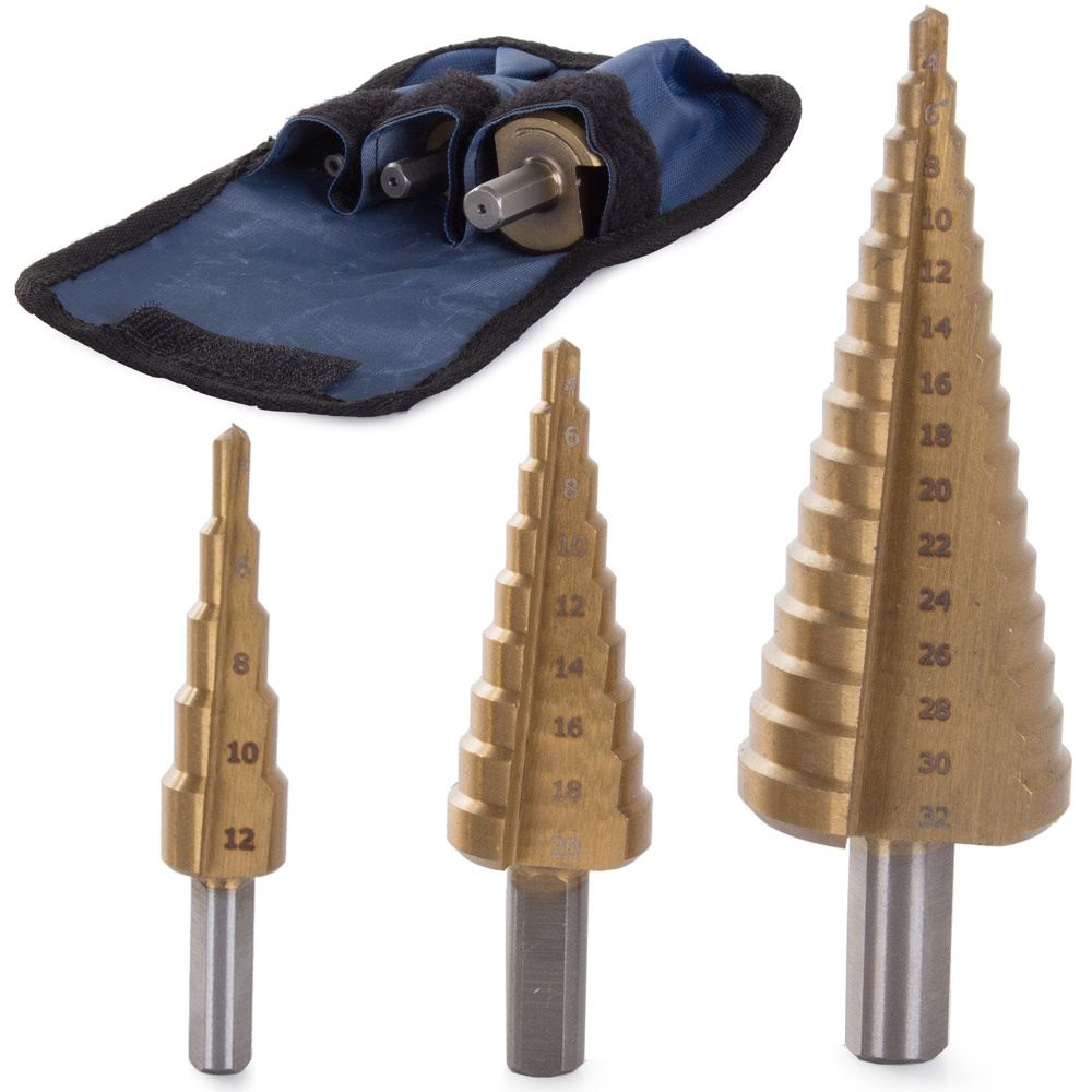 Grąžtų rinkinys metalui hss 4-32 mm 3 vnt