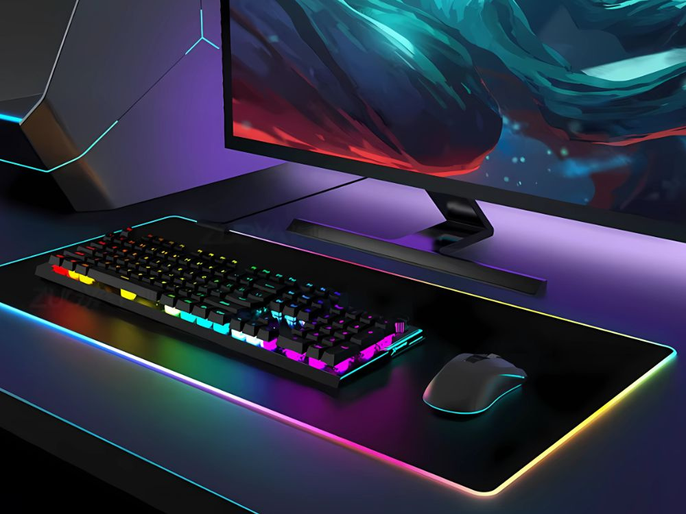 Žaidimų kilimėlis su rgb apšvietimu, 80x30 cm