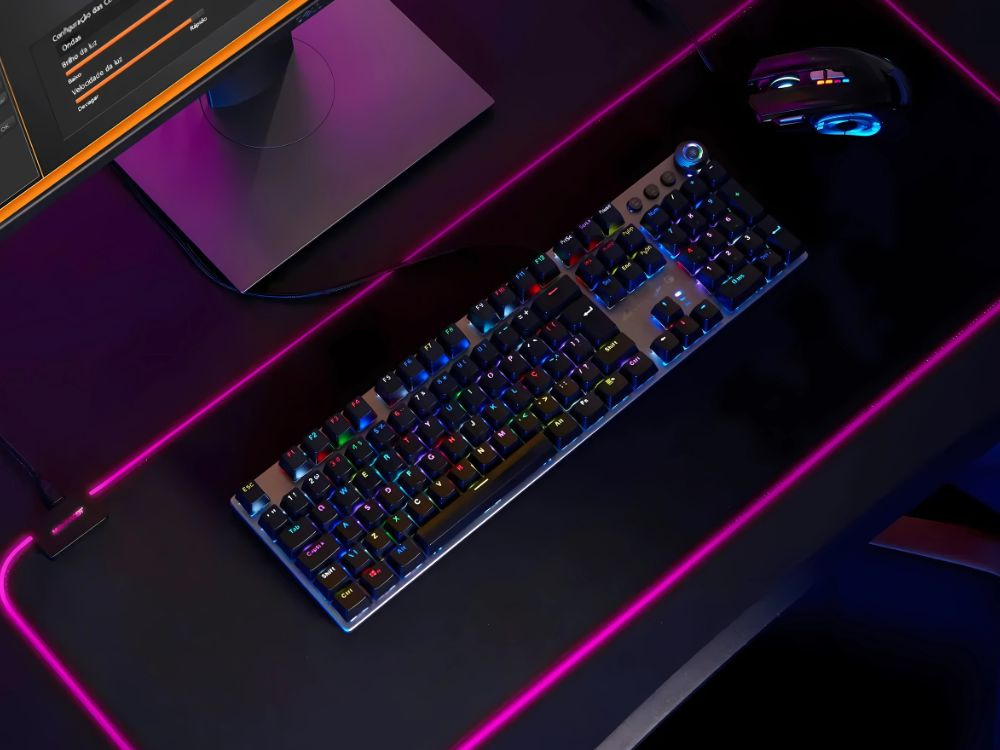 Žaidimų kilimėlis su rgb apšvietimu, 80x30 cm