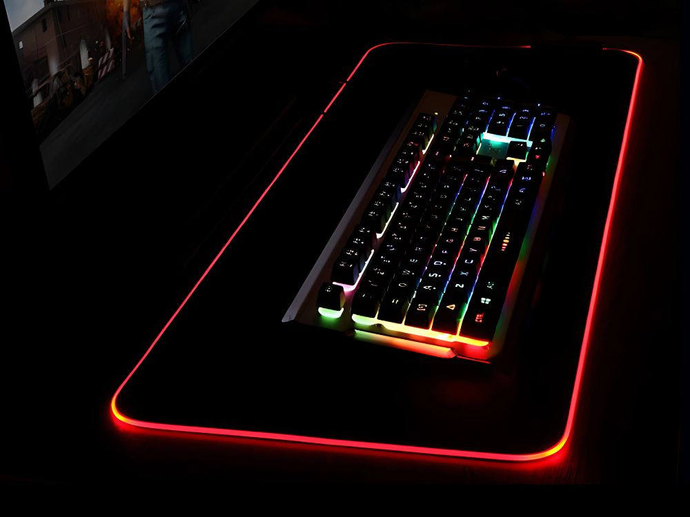 Žaidimų kilimėlis su rgb apšvietimu, 80x30 cm
