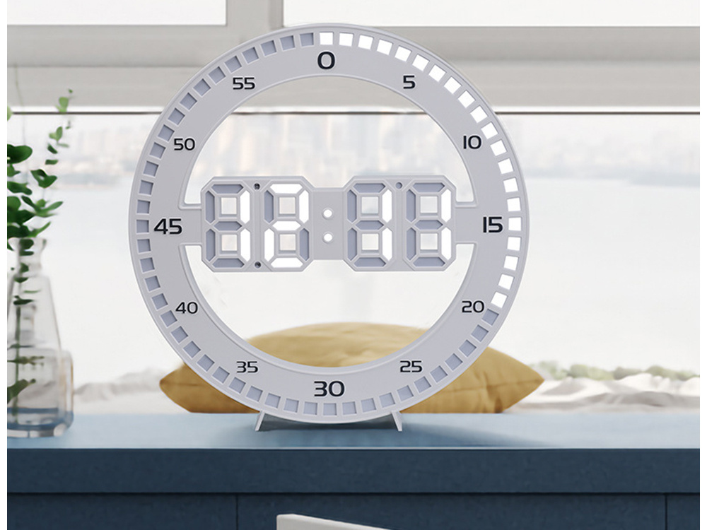 Elektroninis led laikrodis su žadintuvu ir termometru