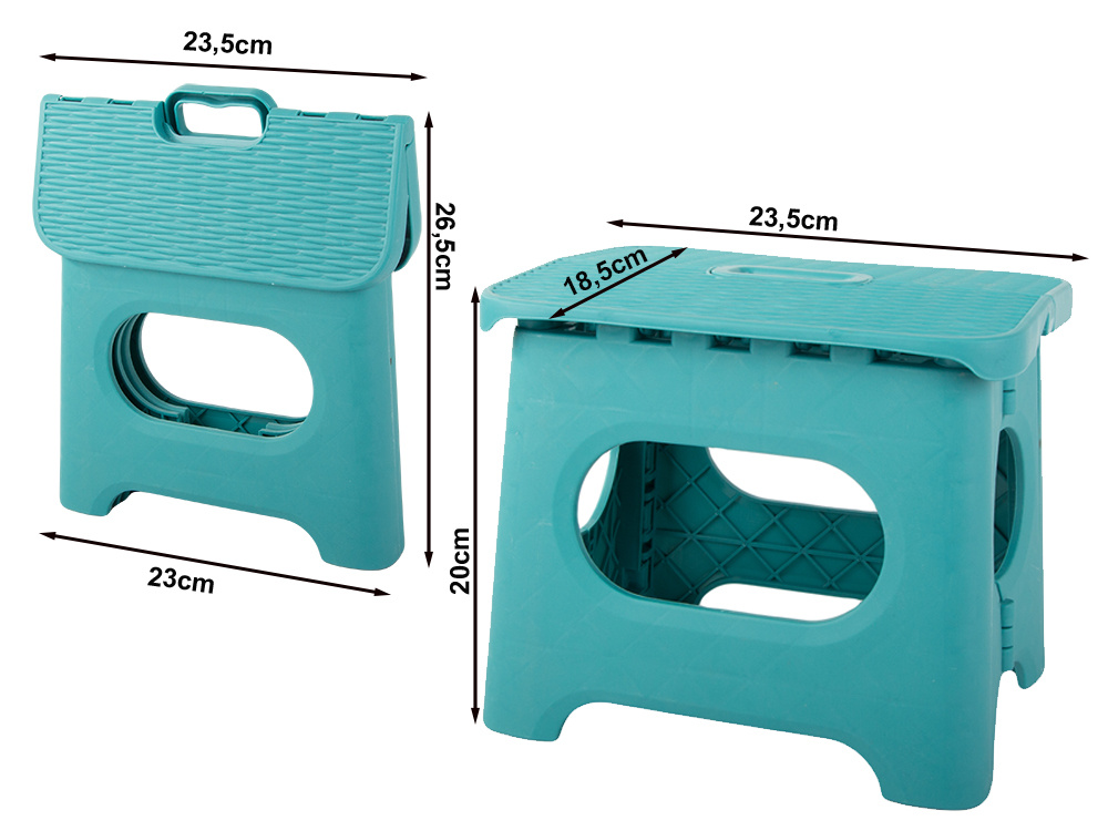 Plastikinė sulankstoma taburetė su rankena, 20x18,5x23,5 cm