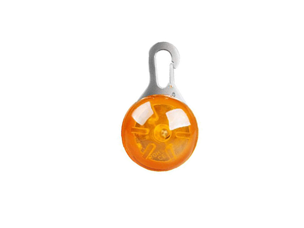 Led švieselė antkakliui su karabinu, oranžinė