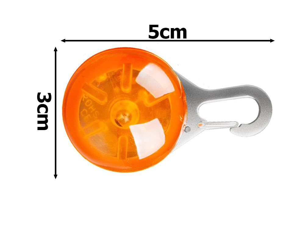 Led švieselė antkakliui su karabinu, oranžinė