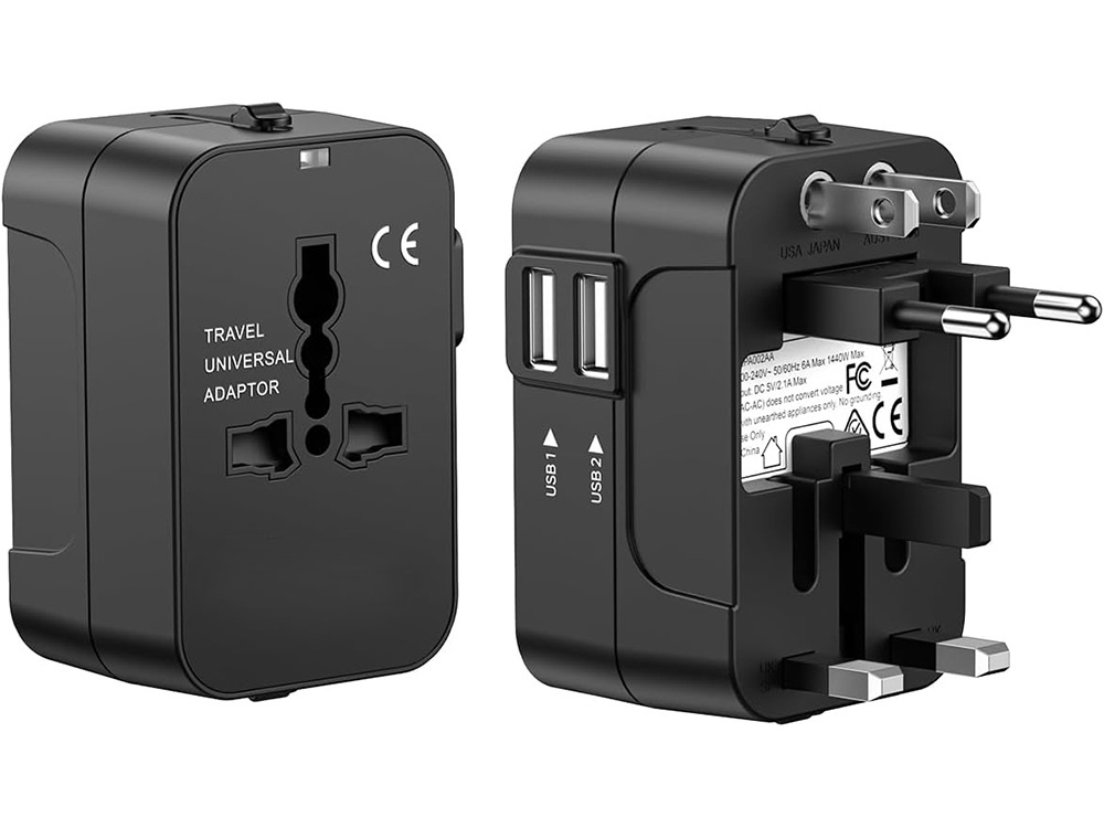 Universalus adapteris su 2 usb jungtimis