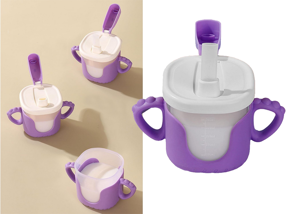 Vaikiškas puodelis su šiaudeliu 300 ml