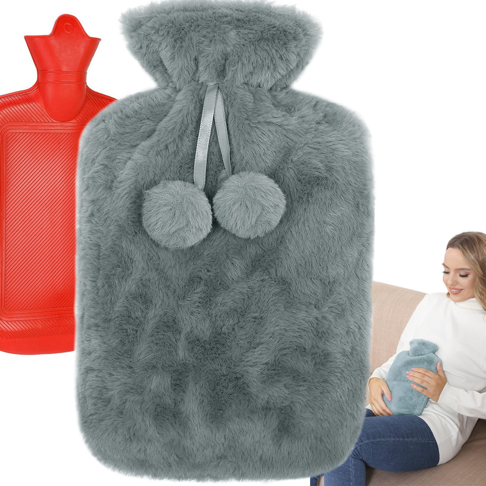 Didelis termoforas su minkštu užvalkalu, 1700 ml