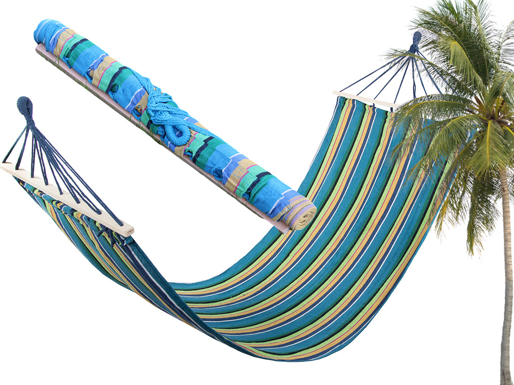 Sodo hamakas su mediniu stovu 200x80 cm