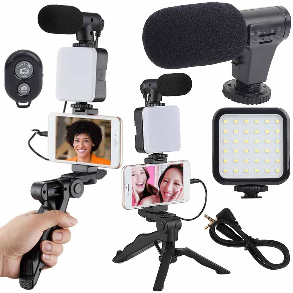 Filmavimo rinkinys su stovu ir mikrofonu ay49