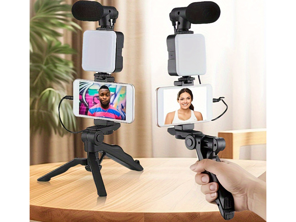 Filmavimo rinkinys su stovu ir mikrofonu ay49