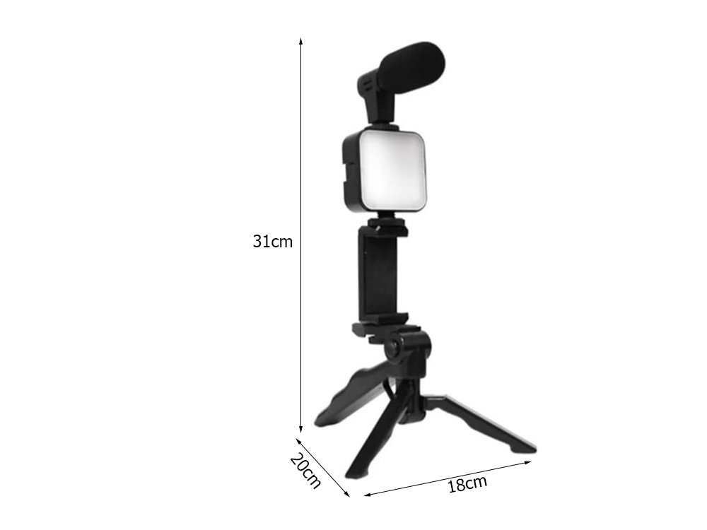 Filmavimo rinkinys su stovu ir mikrofonu ay49