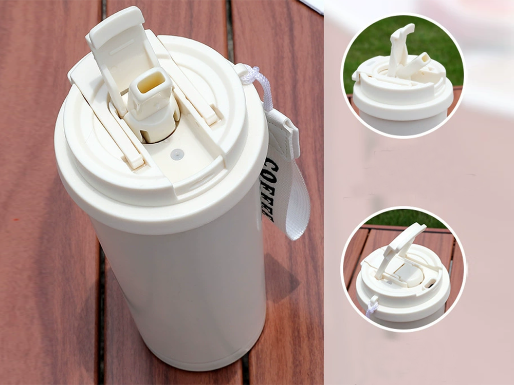 Termo puodelis su šiaudeliu ir rankena, 530ml