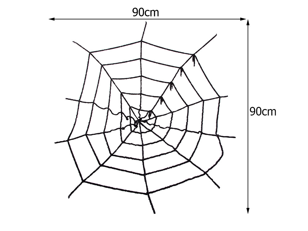 Dirbtinis didelis juodas voratinklis helovino dekoracijoms 90x90 cm