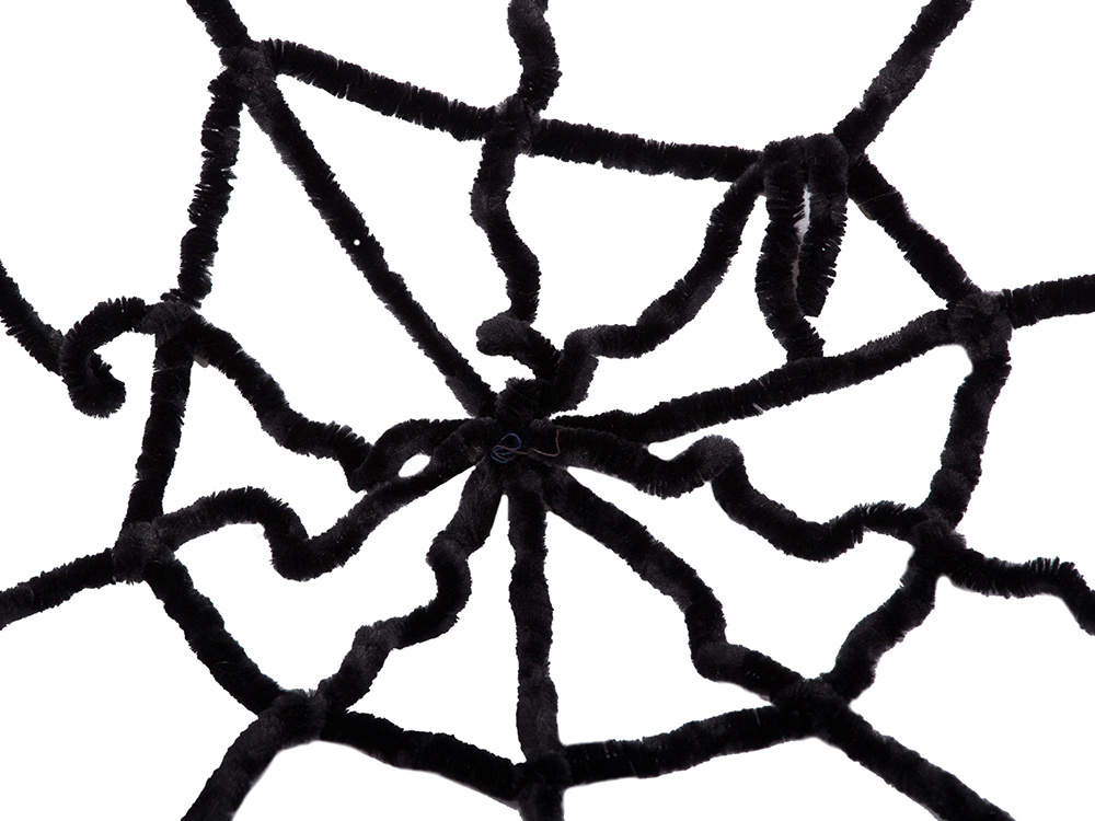 Dirbtinis didelis juodas voratinklis helovino dekoracijoms 90x90 cm