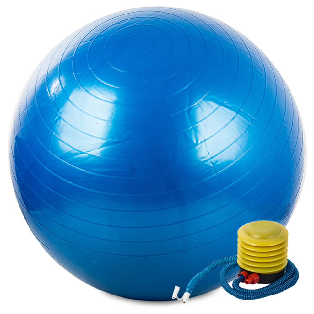 Gimnastikos kamuolys su pompa 65 cm, mėlynas