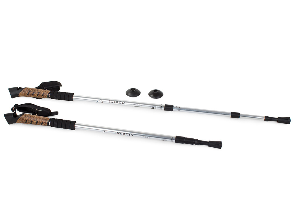 Teleskopinė nordic walking lazda su kamštine rankena, 65-135 cm