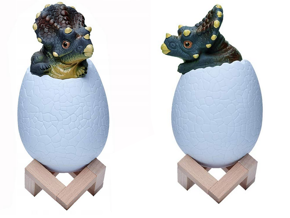 Naktinė lempa triceratops kiaušinis rgb led