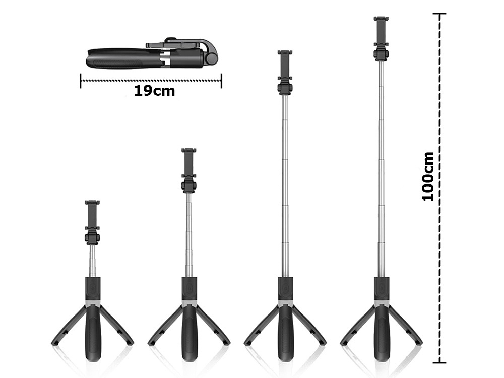 Selfie-stick su trikoju ir bluetooth nuotolinio valdymo pultu