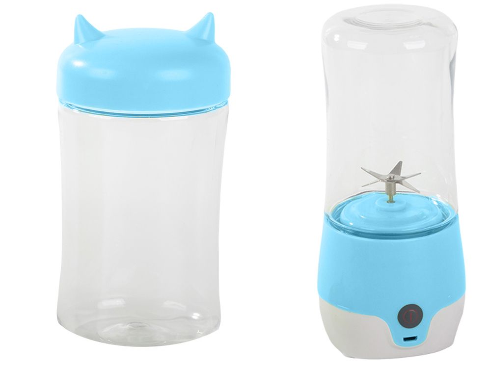 Nešiojamas usb trintuvas kokteiliams, 350 ml, mėlynas
