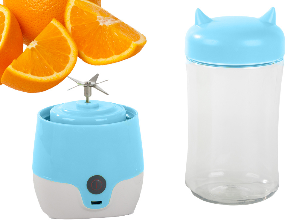 Nešiojamas usb trintuvas kokteiliams, 350 ml, mėlynas 2