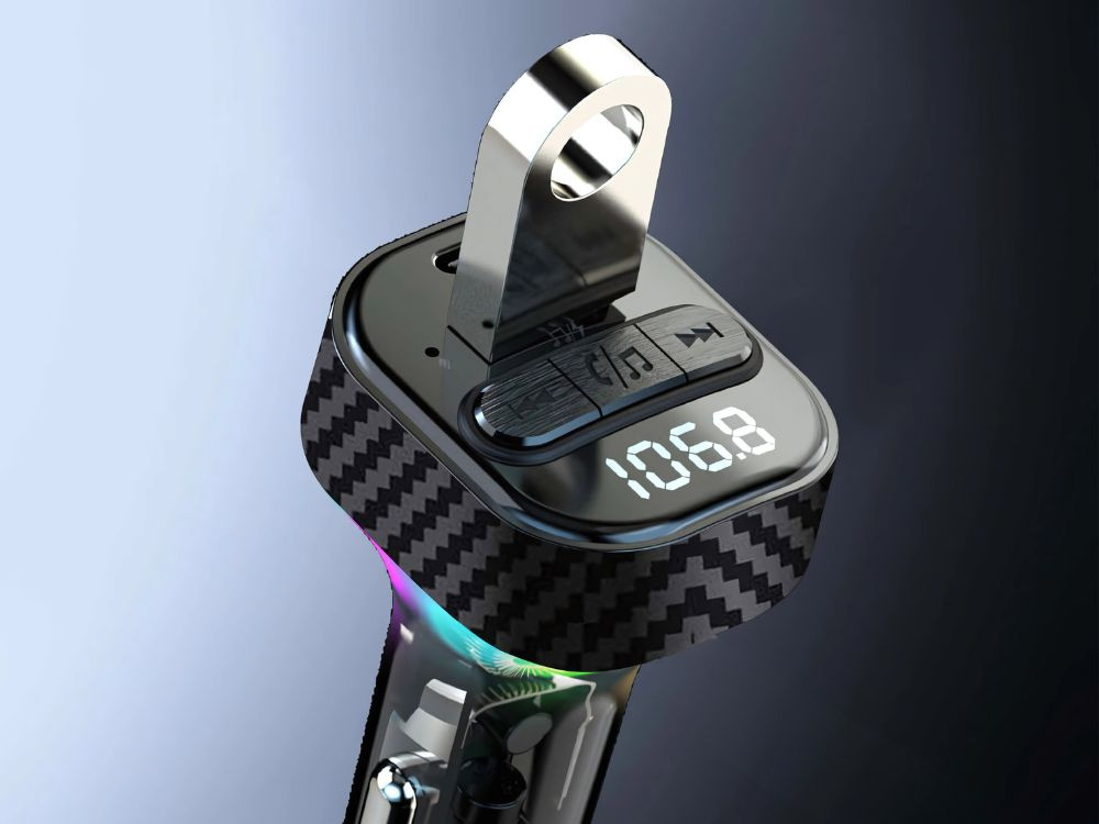Fm automobilinis siųstuvas su usb ir bluetooth 5.3