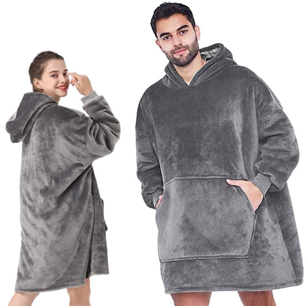 Šiltas oversize megztinis su gobtuvu, pilka